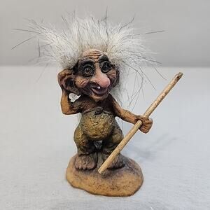 Vintage NyForm Troll Handmade in Norway Original Tag 4 inch Doll Figurine Small